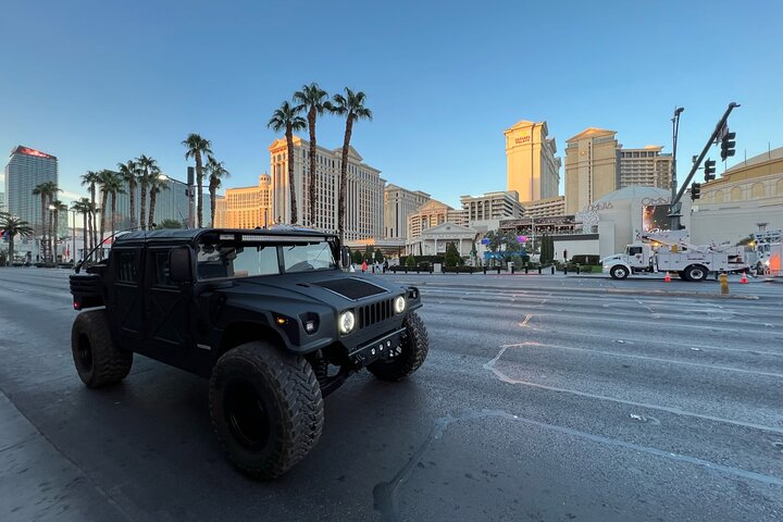 Cruise the iconic Las Vegas Strip in a Military Hummer H1 soaking in the city’s unique contrasts and stunning architecture while creating unforgettable memories along the way.